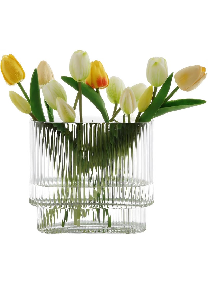 البيضاوي مزروعة الزجاج مزروعة الزهرة واضحة للزهرة المنزل Centerpieces ديكور - Image 1